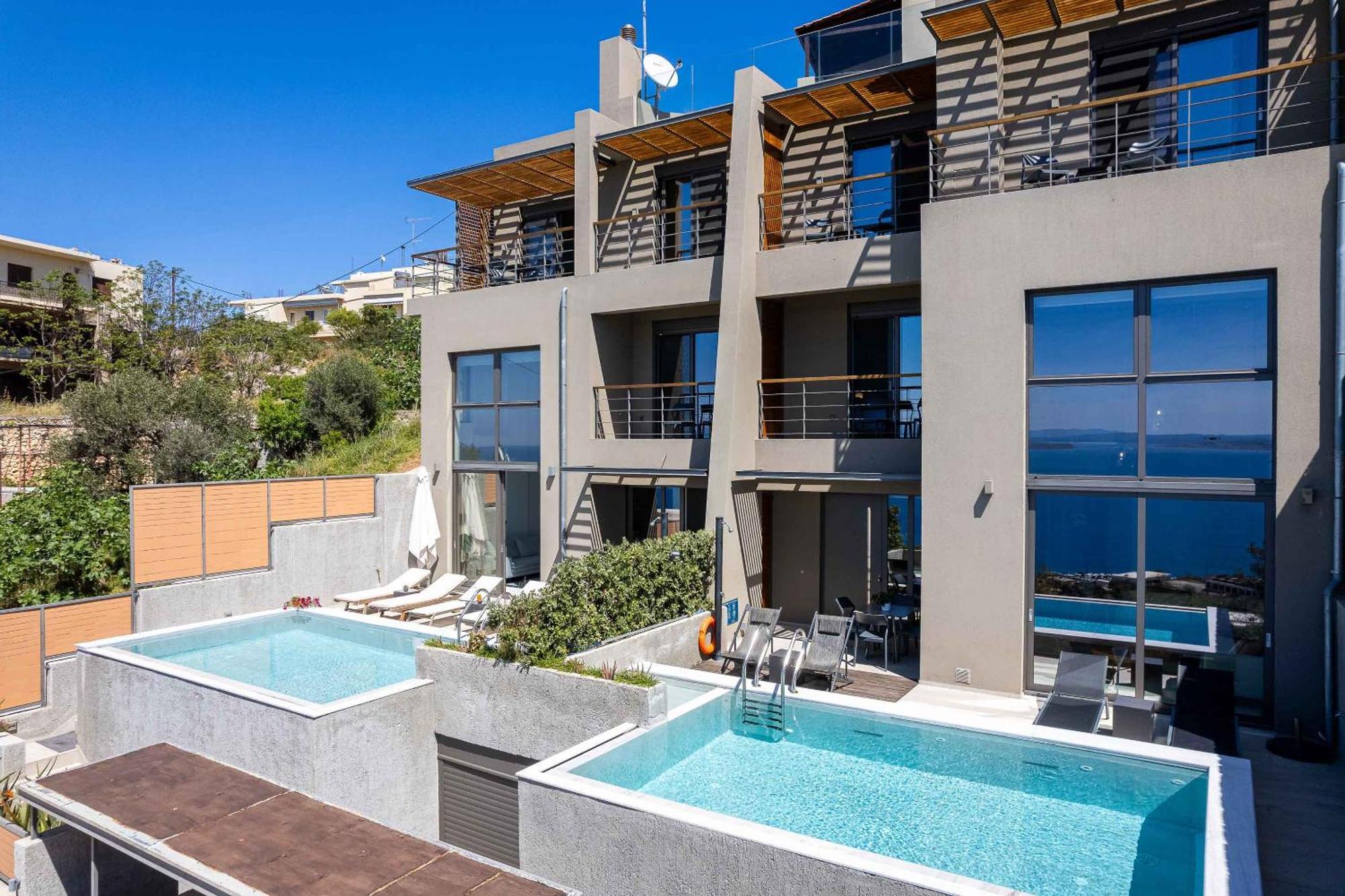 Omnia Luxury Villas - "Heated" Pools & Breathtaking Seaviews! خانيا المظهر الخارجي الصورة