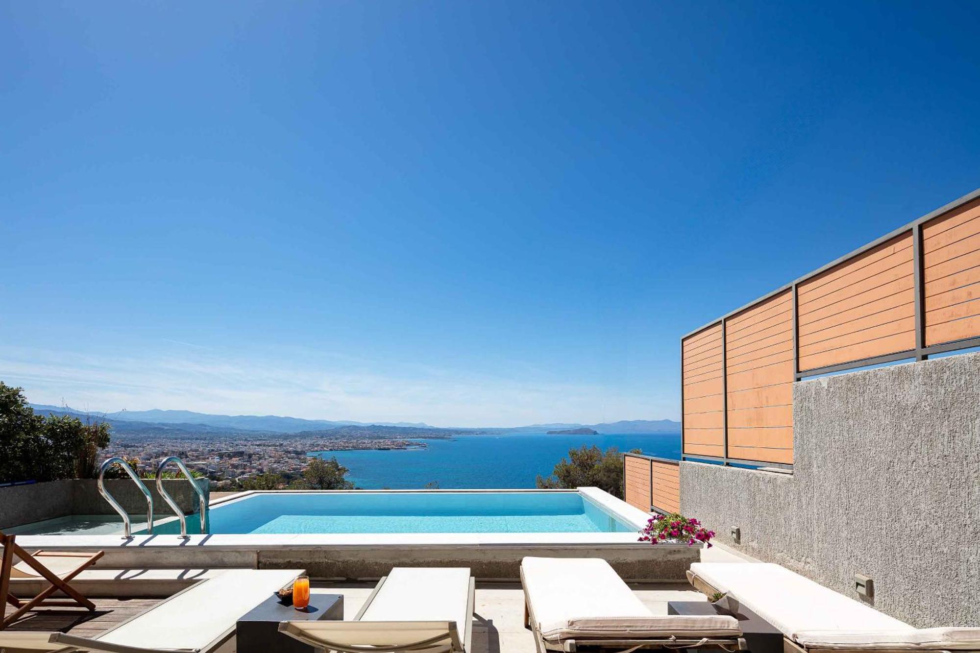 Omnia Luxury Villas - "Heated" Pools & Breathtaking Seaviews! خانيا الغرفة الصورة